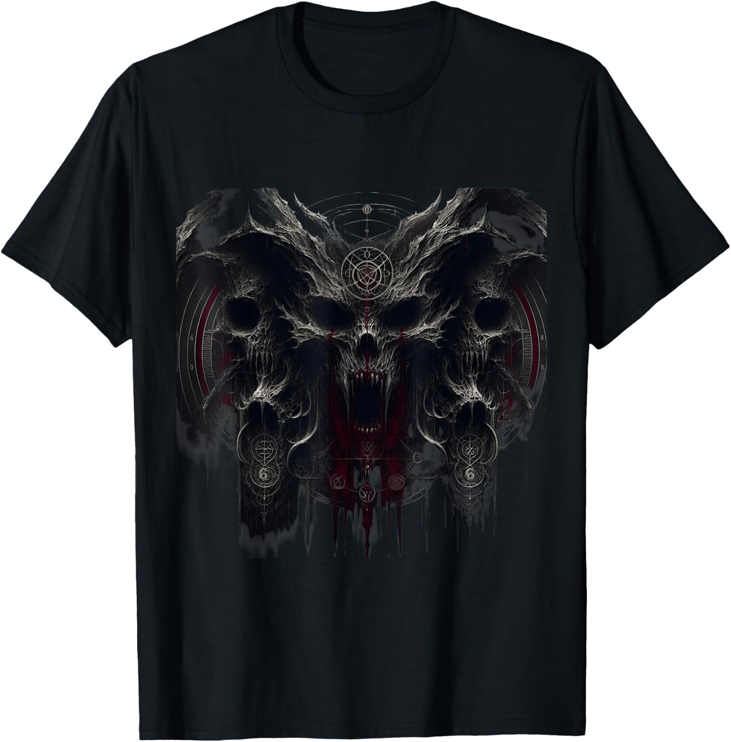 Eldritch Haunted Spaces Cursed Gothic Horror Demon Print T-Shirt - T-Shirt | Black
