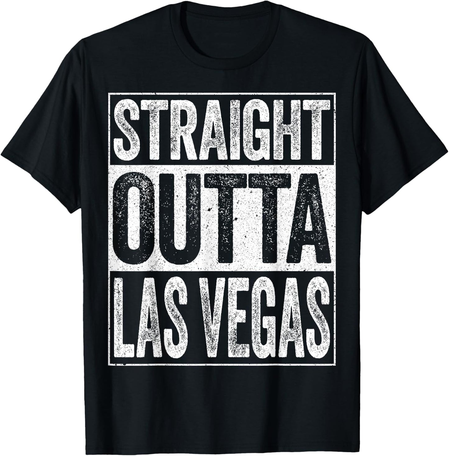 Straight Outta Las Vegas Shirt Men Women Kids Nevada State T-Shirt - T-Shirt | Black