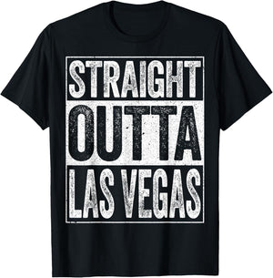 Straight Outta Las Vegas Shirt Men Women Kids Nevada State T-Shirt - T-Shirt | Black