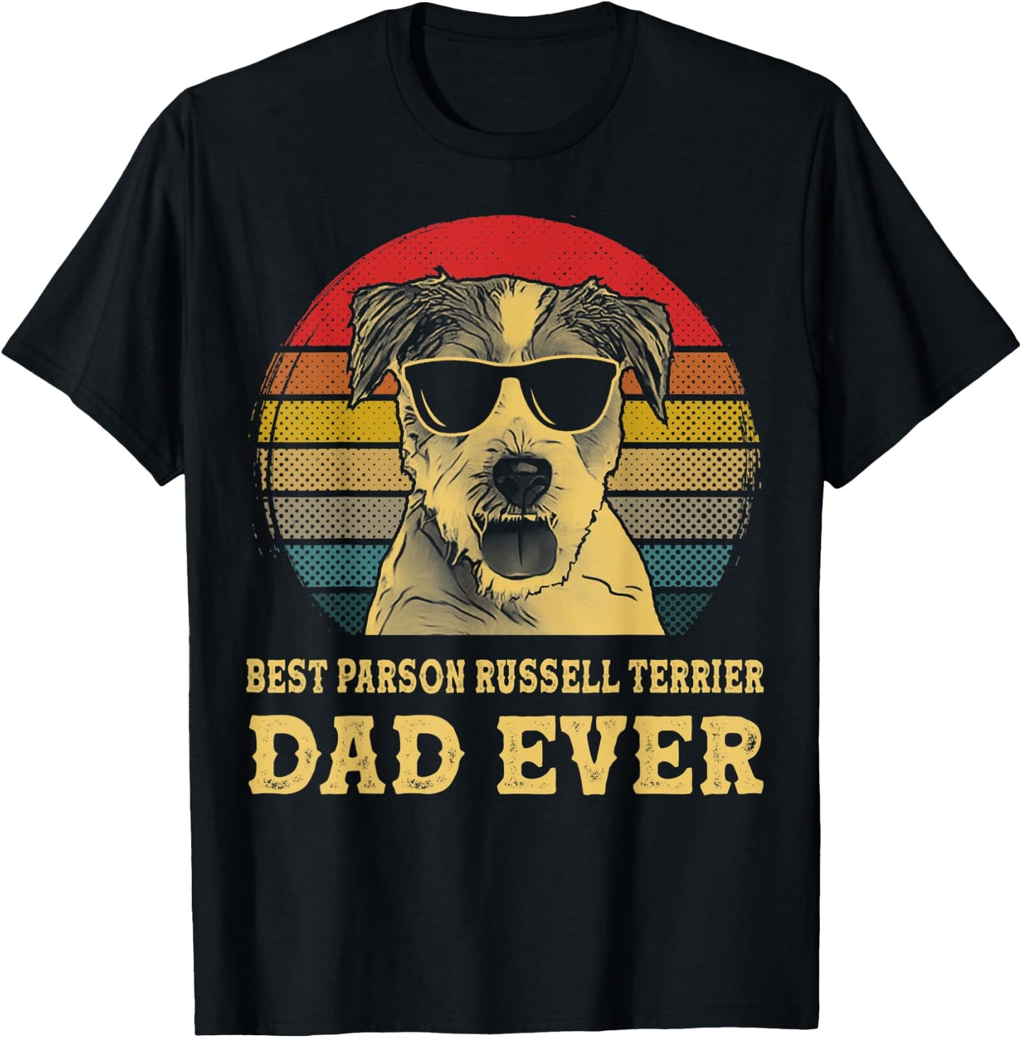 Best Parson Russell Terrier Dad Ever Dog Lover Retro Vintage Women Kids T-Shirt - T-Shirt | Black