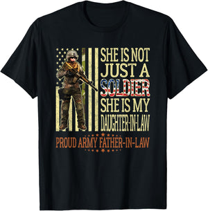 My Daughter-In-Law Is A Soldier - Proud Army Father-In-Law T-Shirt - T-Shirt | Black