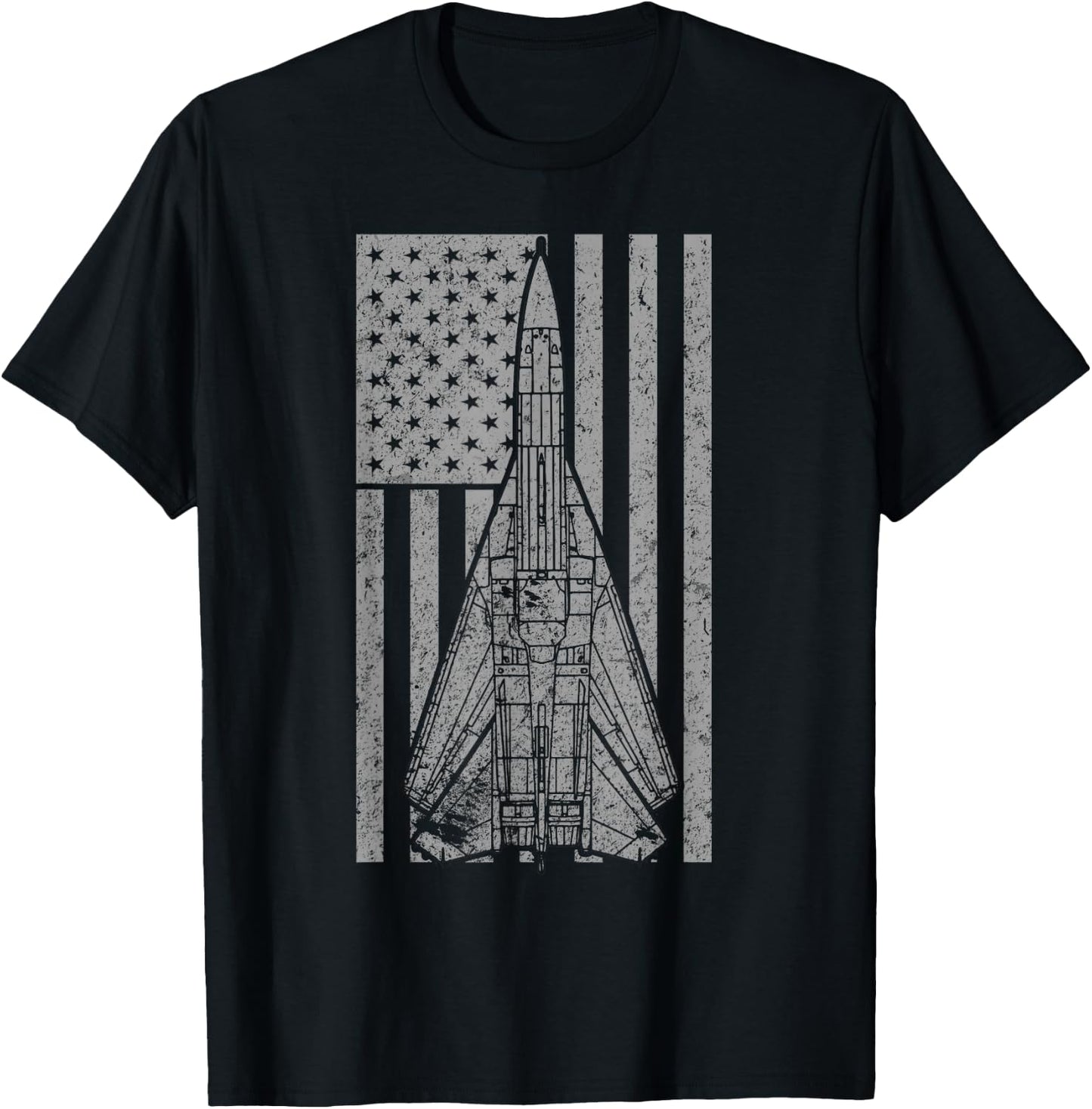 F-111 Aardvark Supersonic Airplane Vintage Flag T-Shirt - T-Shirt | Black