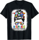 Hispanic Heritage Month Flags - Messy Bun Hispanic Women T-Shirt - T-Shirt | Black