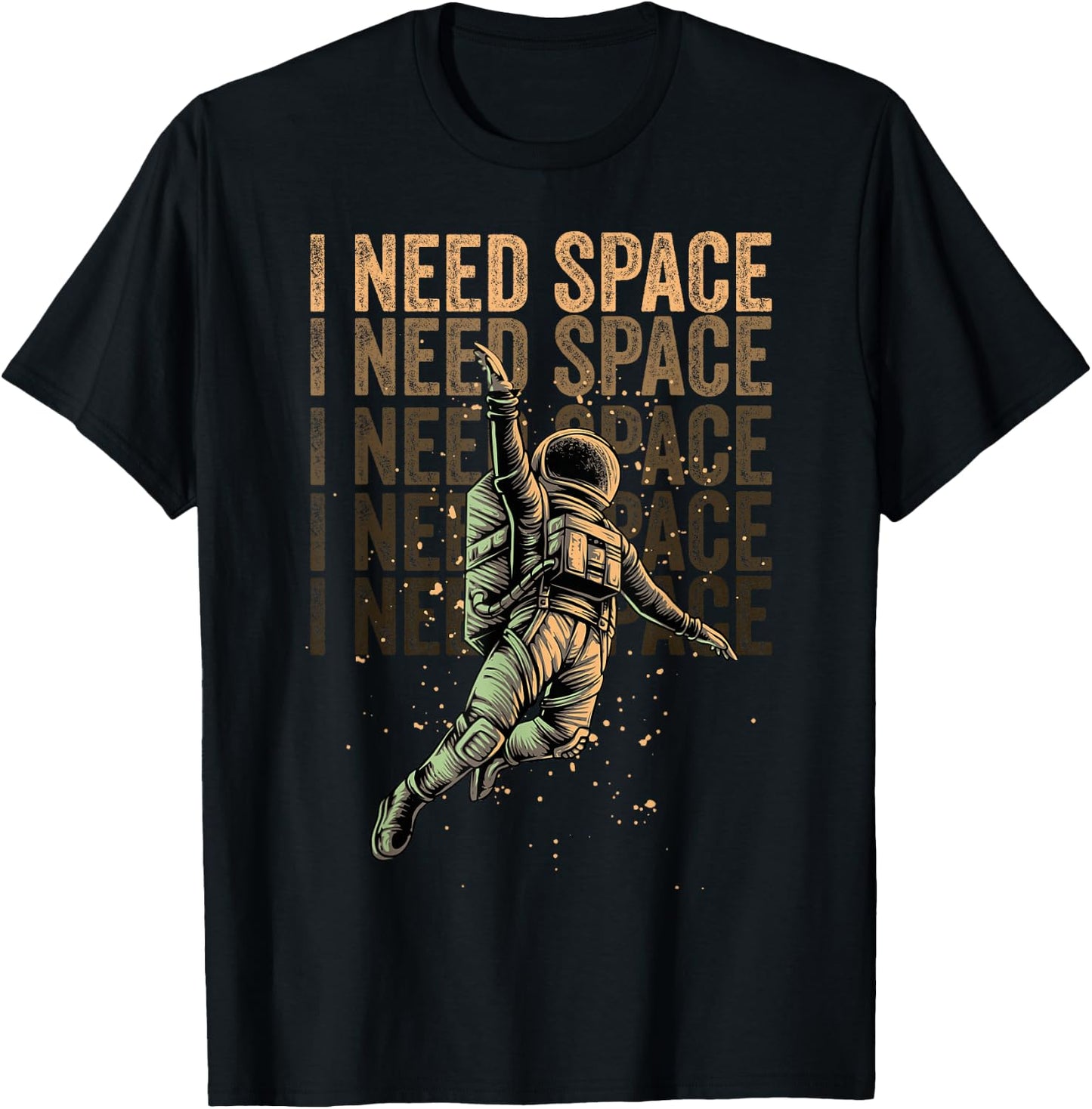 I need space funny antisocial time out vintage astronaut T-Shirt - T-Shirt | Black