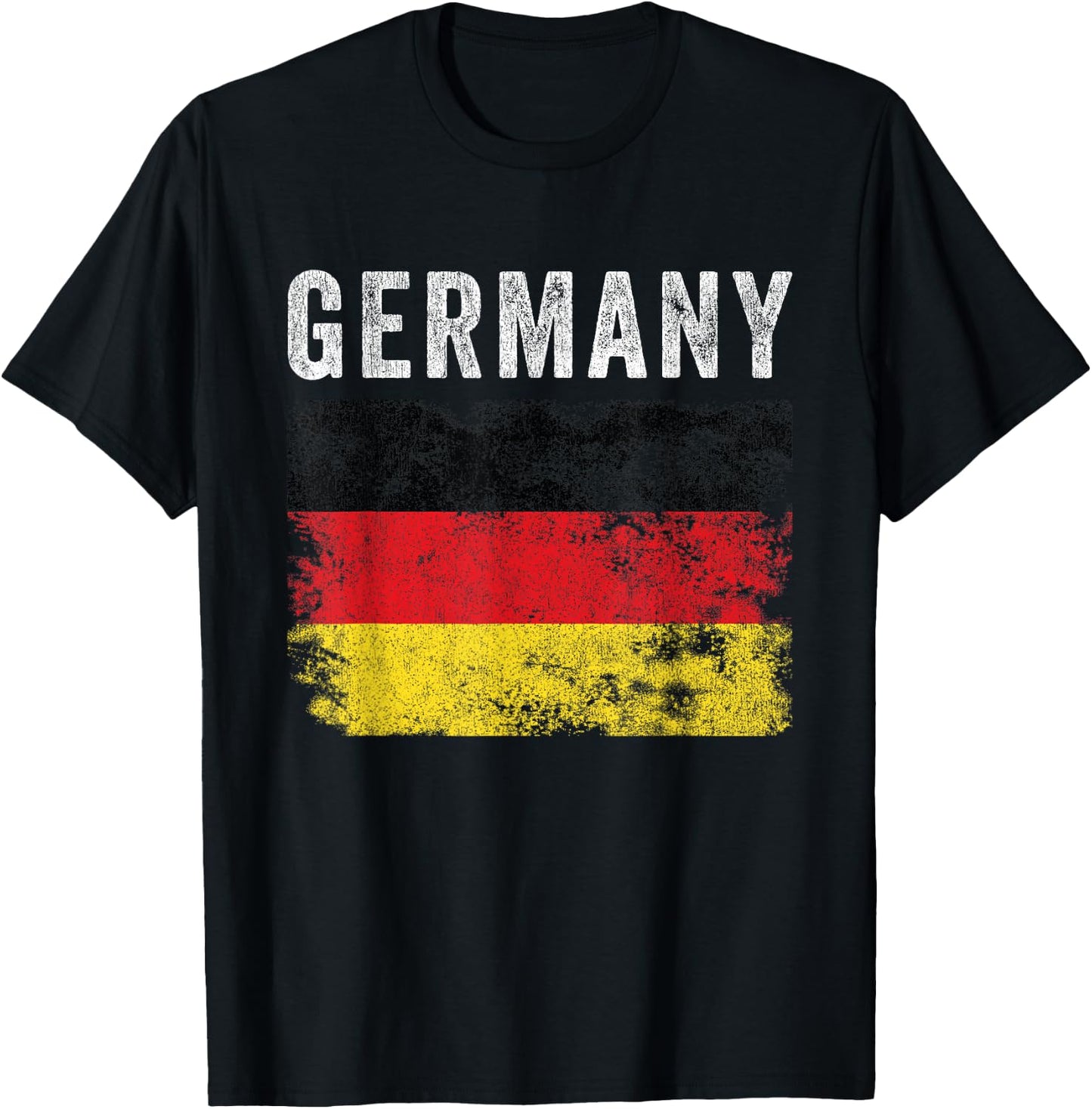 Germany Flag Distressed - Men Women Kids - German Flag T-Shirt - T-Shirt | Black