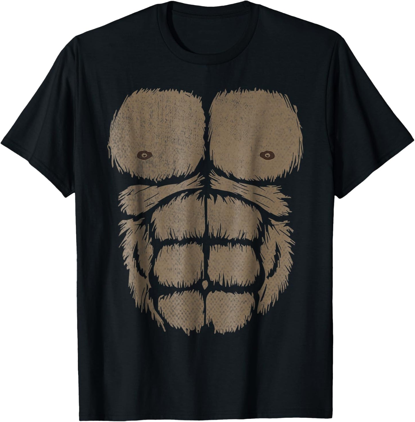 Gorilla Chest Muscle Belly Monkey Ape DIY Costume Kids Adult T-Shirt - T-Shirt | Black