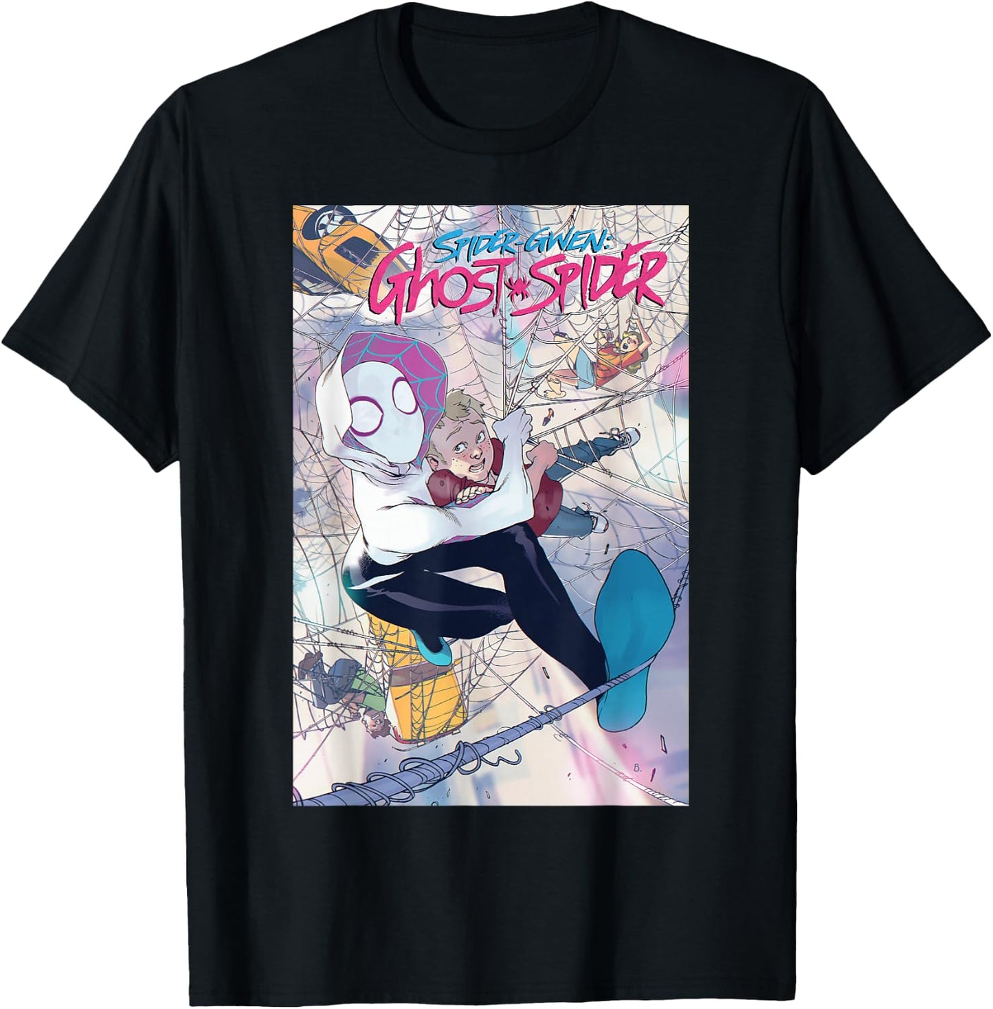Marvel Spider-Gwen New In Town Comic Book Cover T-Shirt - T-Shirt | Black