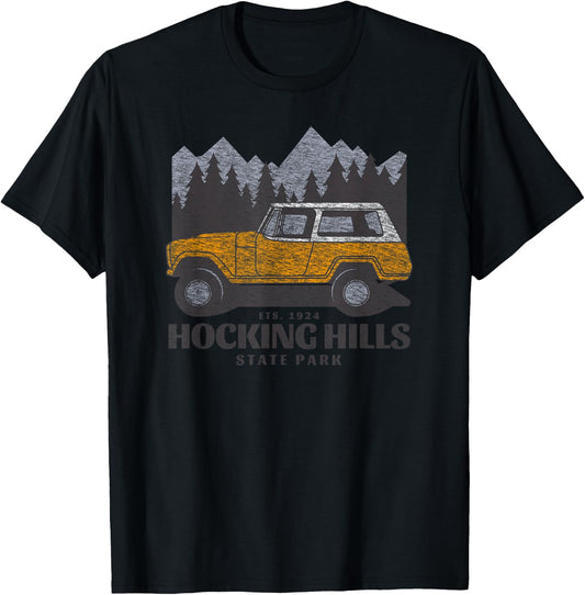 Retro Hocking Hills State Park Souvenir T-Shirt - T-Shirt | Black