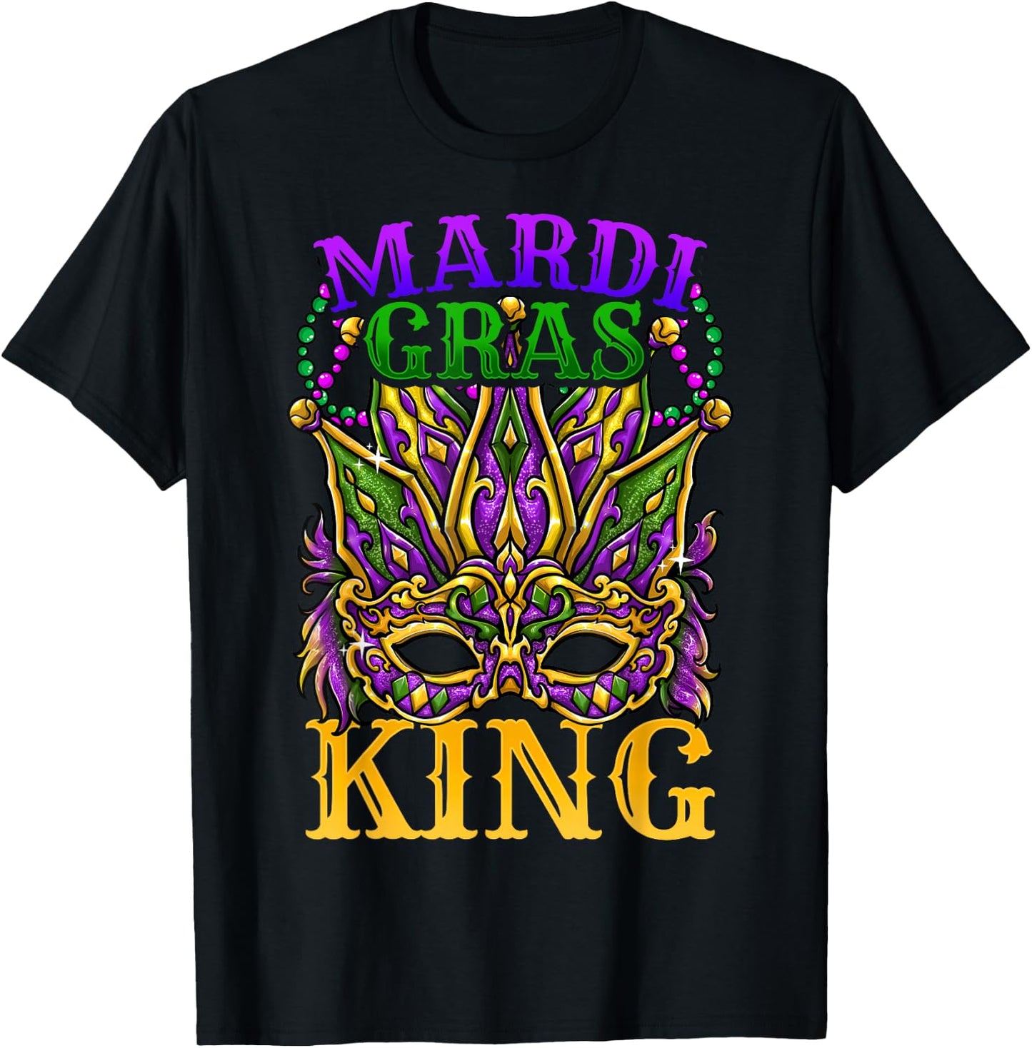 Mardi Gras King T-Shirt - T-Shirt | Black