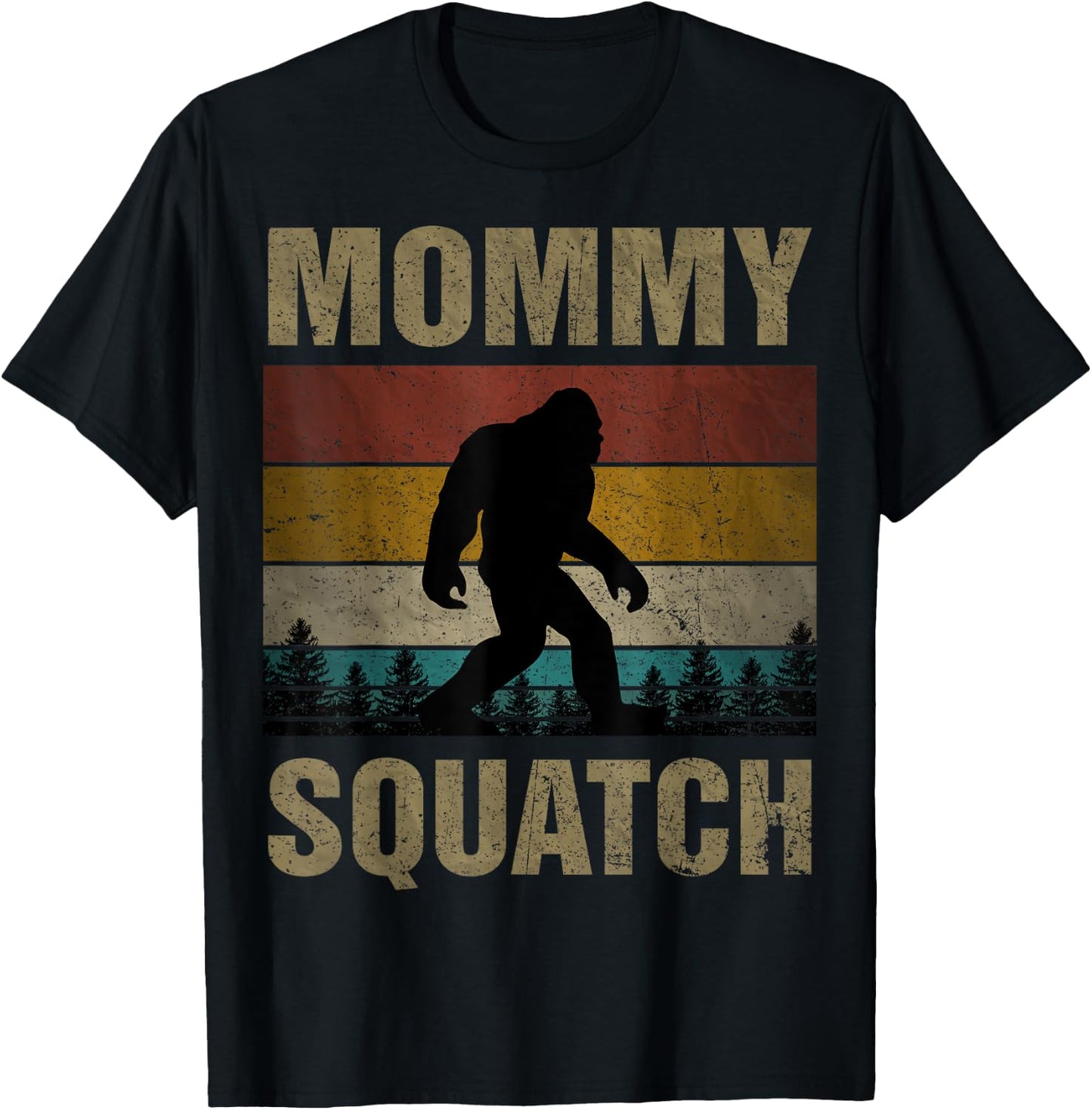 Mommy Squatch Bigfoot Mommy Sasquatch Yeti Family Matching T-Shirt - T-Shirt | Black