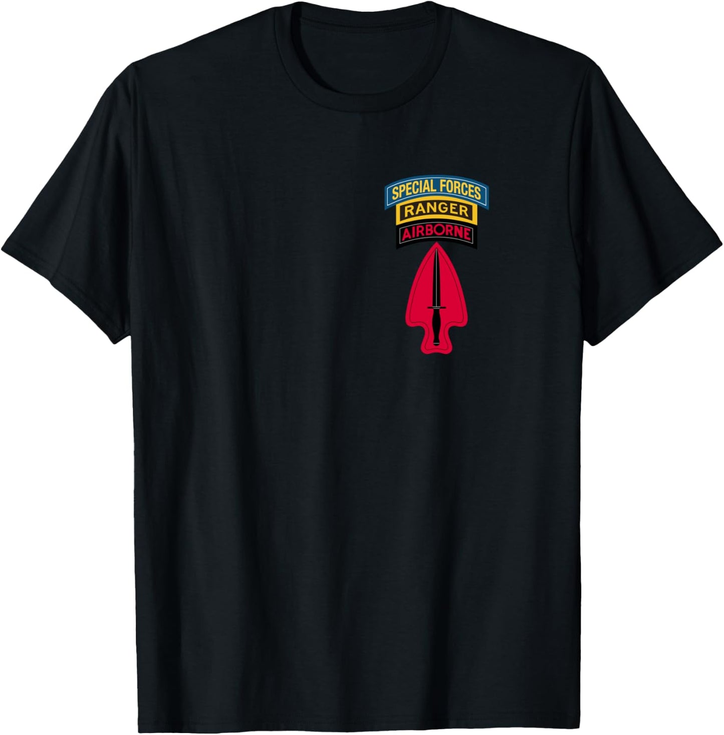 USASOC Shirt - Delta Force Shirt - Ranger SF Tab SFOD-D LS T-Shirt - T-Shirt | Black