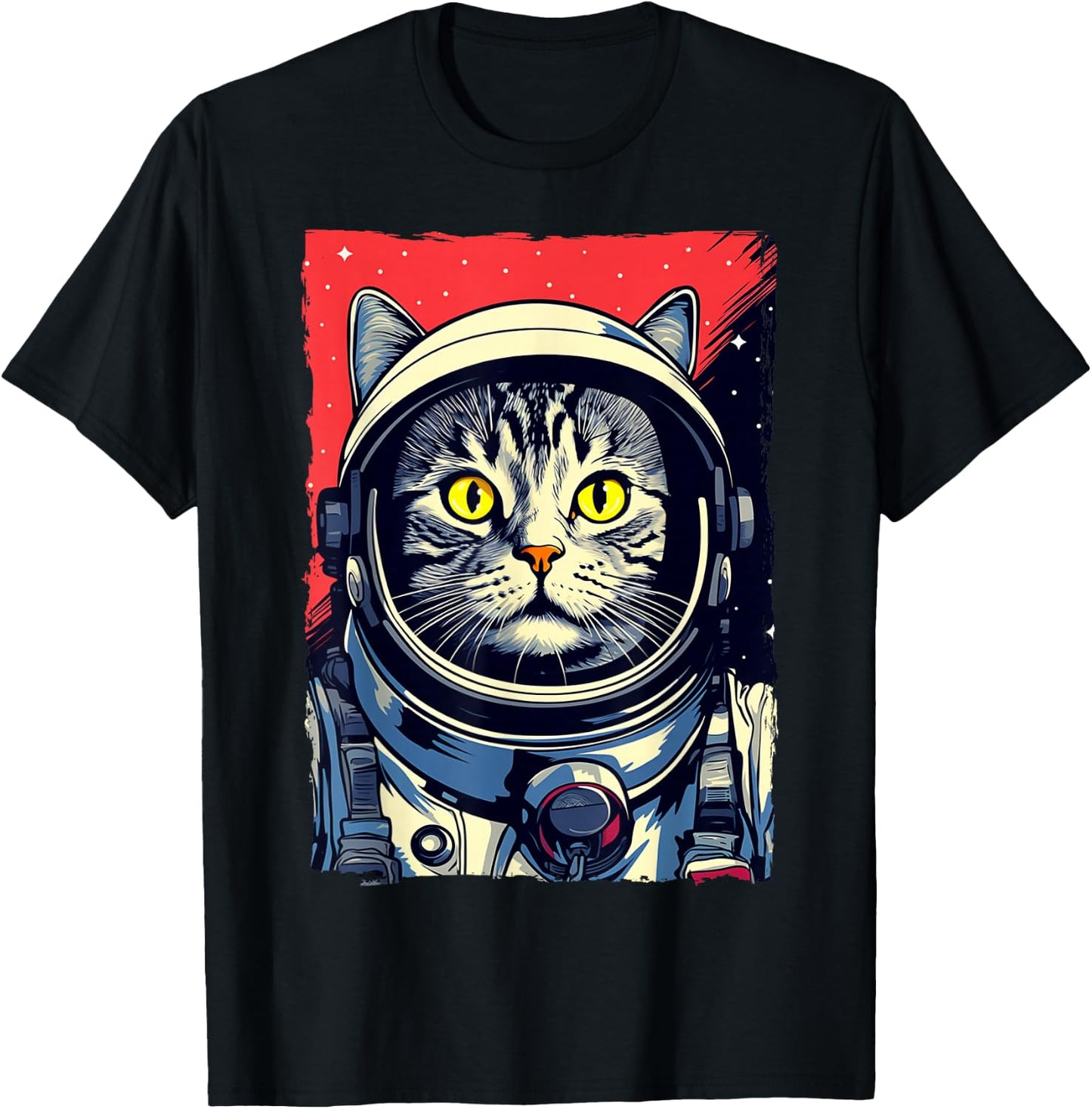 Astronaut Cat Shirt Kids Space Cat Astronaut Cat Mom Cat Dad T-Shirt - T-Shirt | Black