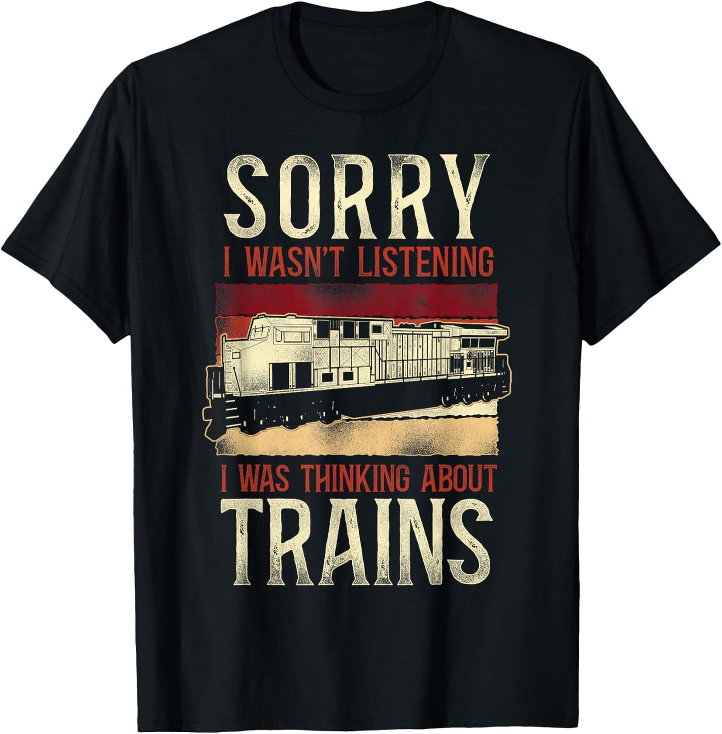 Freight Diesel Train Driver Trainspotting Locomotive Vintage T-Shirt - T-Shirt | Black