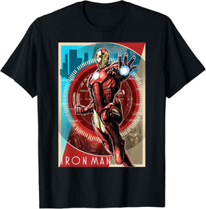 Marvel Iron Man Vintage Tech Poster Small T-Shirt - T-Shirt | Black