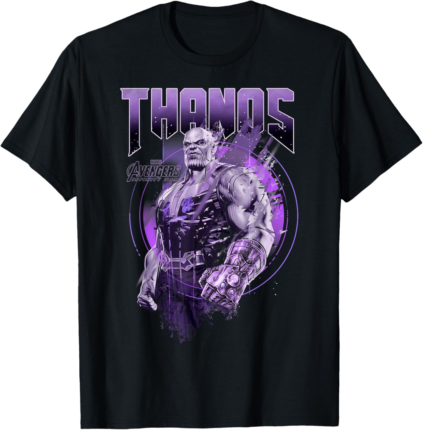 Marvel Infinity War Thanos Purple Distressed Graphic T-Shirt - T-Shirt | Black