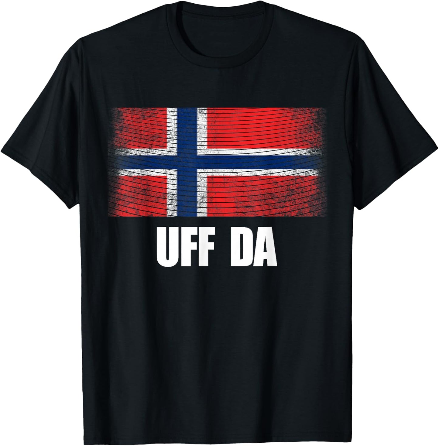 Norway Flag Uff Da Shirt, Great Norge Gift T-Shirt - T-Shirt | Black