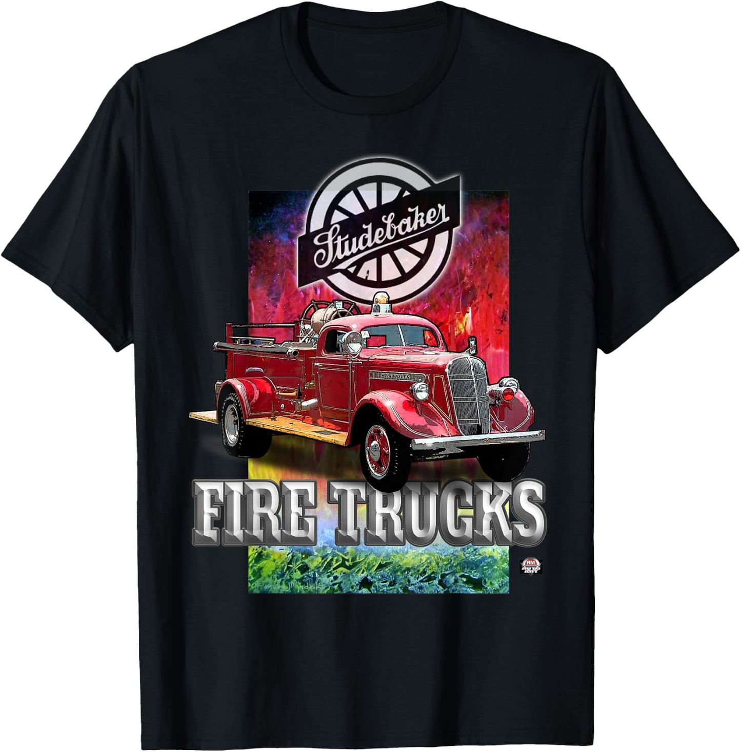 Classic restored Studebaker fire truck T-Shirt - T-Shirt | Black
