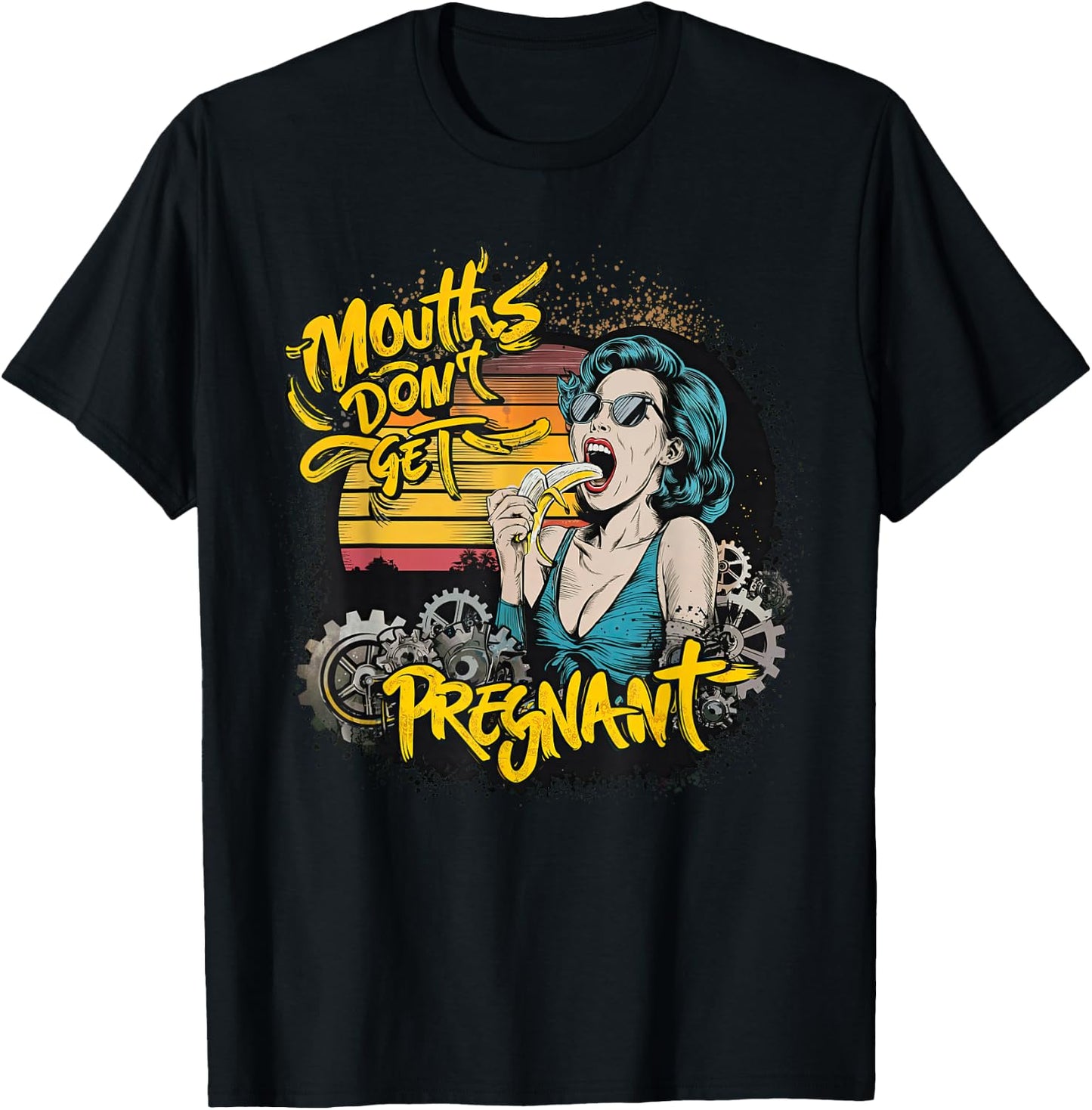 Münder Werden Nicht Schwanger Comic Woman Retro T-Shirt - T-Shirt | Black