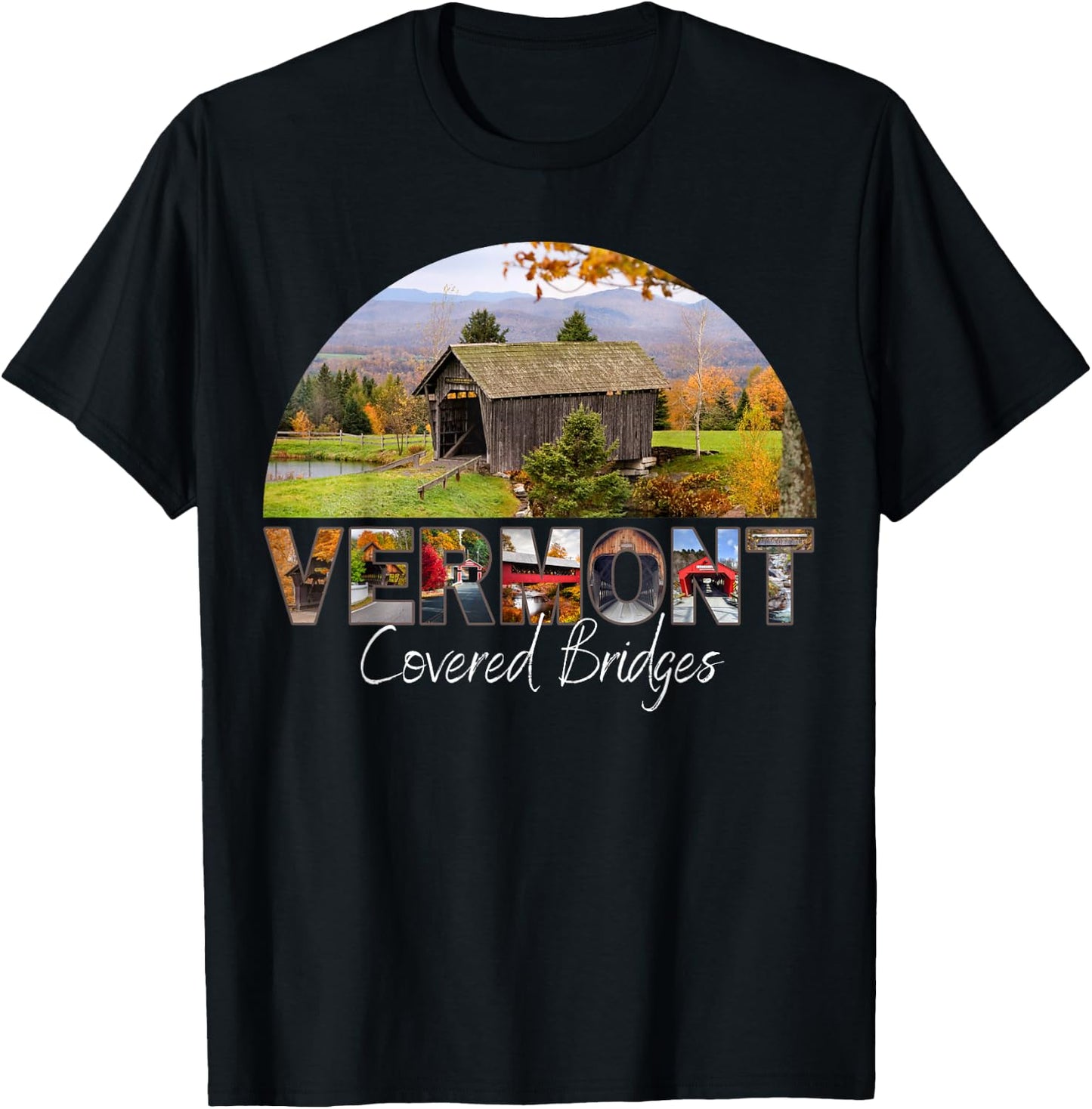 Vermont Covered Bridges T-Shirt - T-Shirt | Black