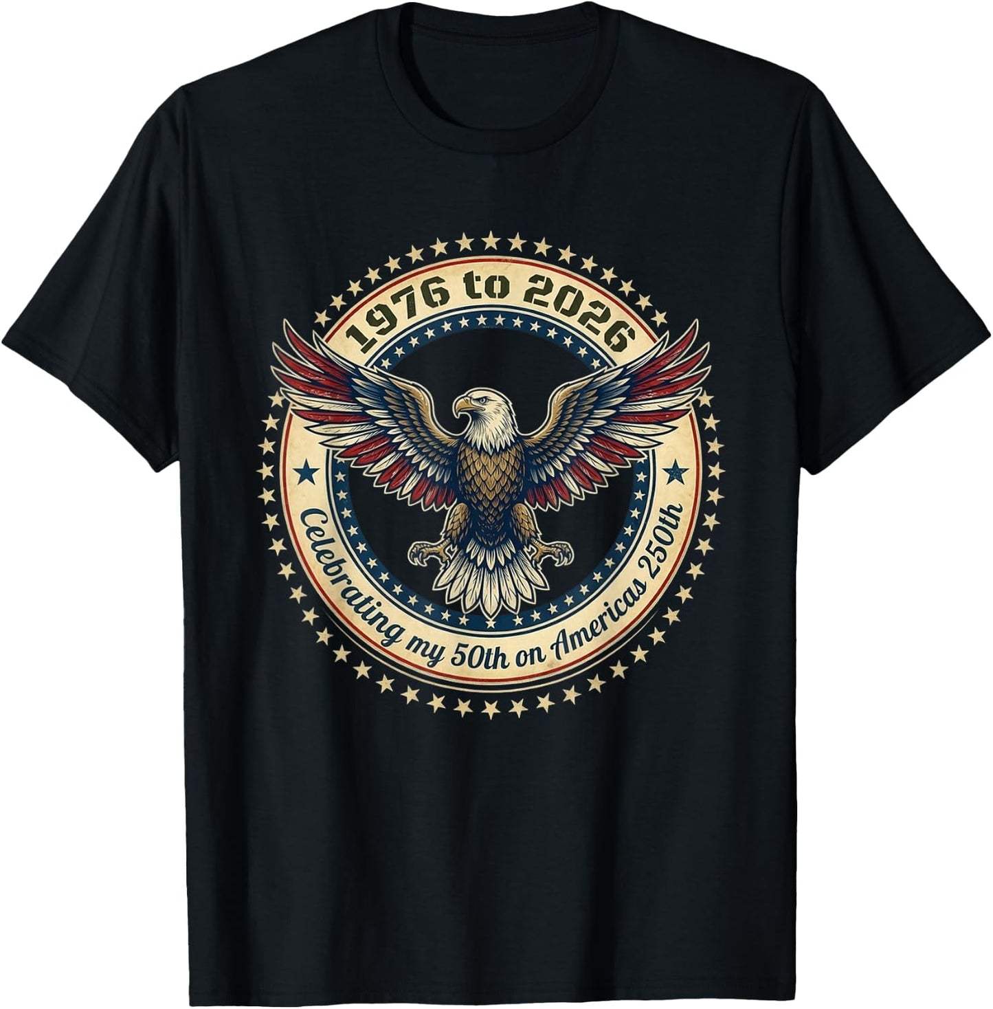 1976 to 2026 USA 250th Anniversary T-Shirt - T-Shirt | Black