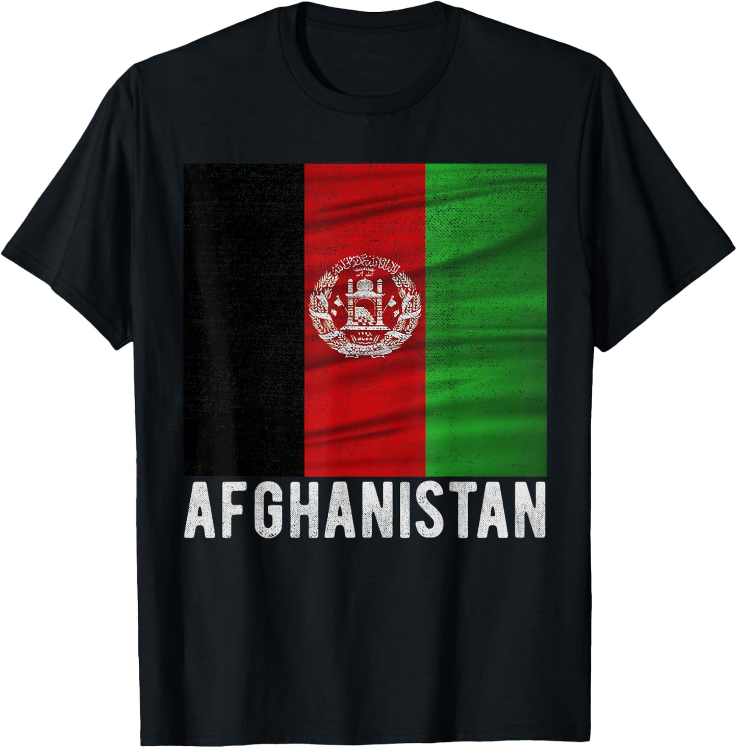 Afghanistan Flag Vintage I Love Afghanistan Nation T-Shirt - T-Shirt | Black