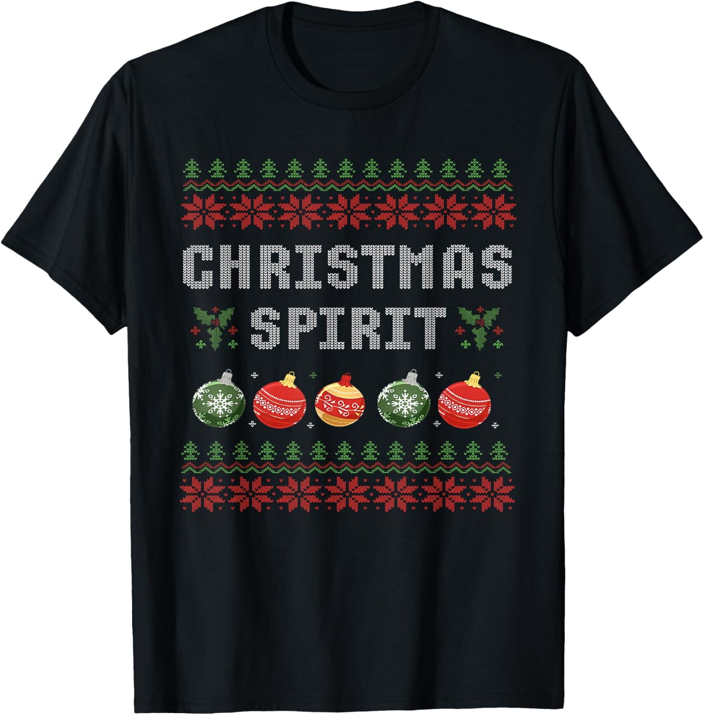 Balls Deep in The Christmas Spirit Couples Matching Ugly T-Shirt - T-Shirt | Black