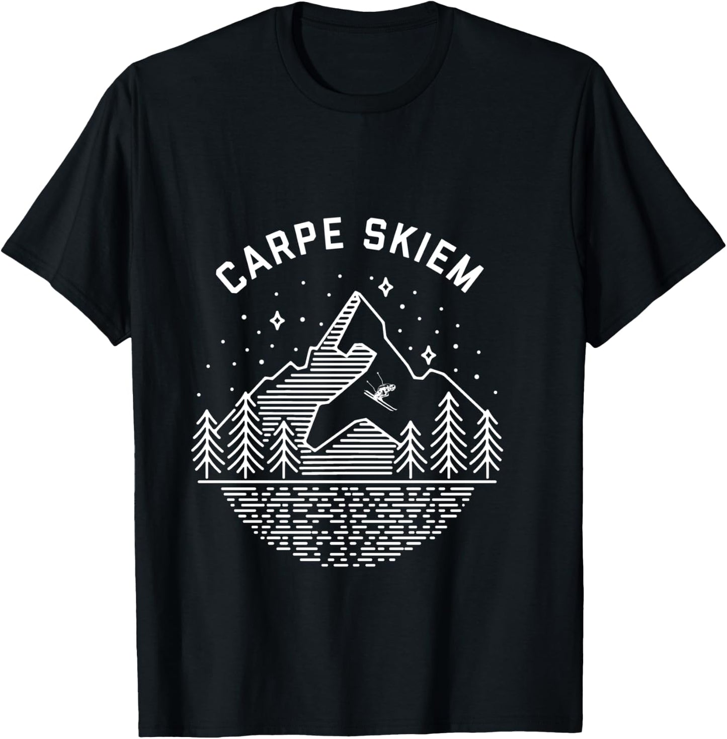 Carpe Skiem Winter Sports Ski T shirt T-Shirt - T-Shirt | Black