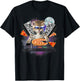 Funny Galaxy DJ Pizza Cat Gift | Space Pizza Kitty Women Kids T-Shirt - T-Shirt | Black
