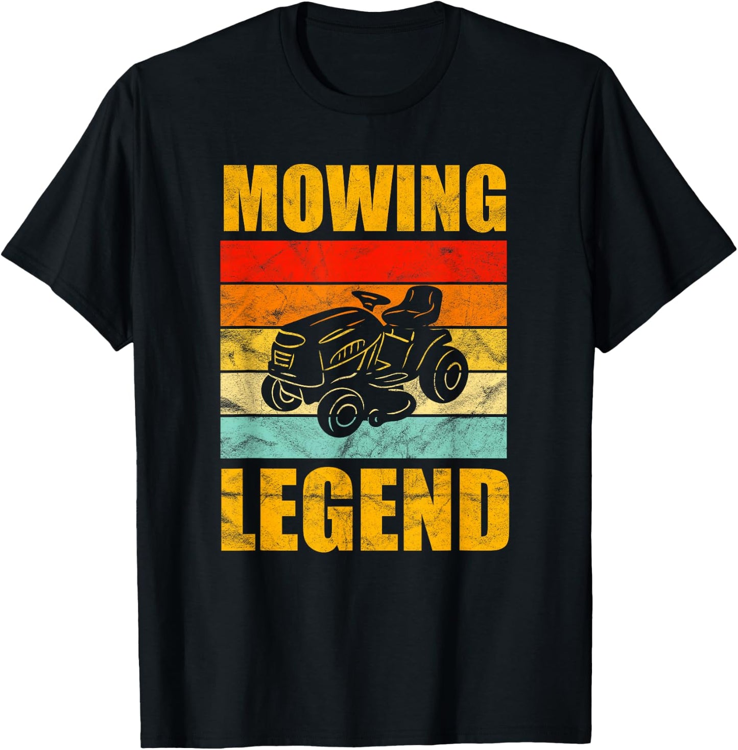 Funny Lawn Mower Mowing Legend Vintage Yard Work Lawn T T-Shirt - T-Shirt | Black