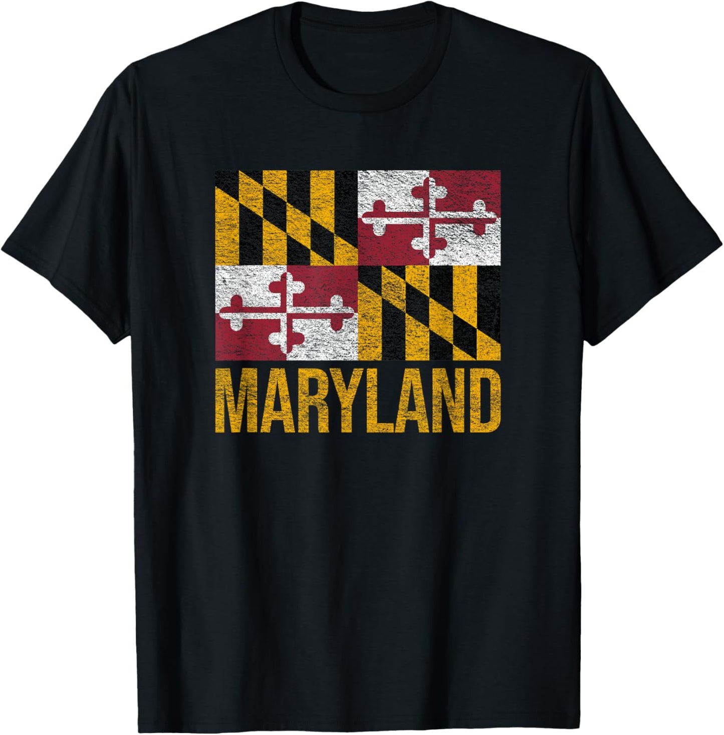 Maryland State Flag Annapolis Baltimore Chesapeake Bay T-Shirt - T-Shirt | Black