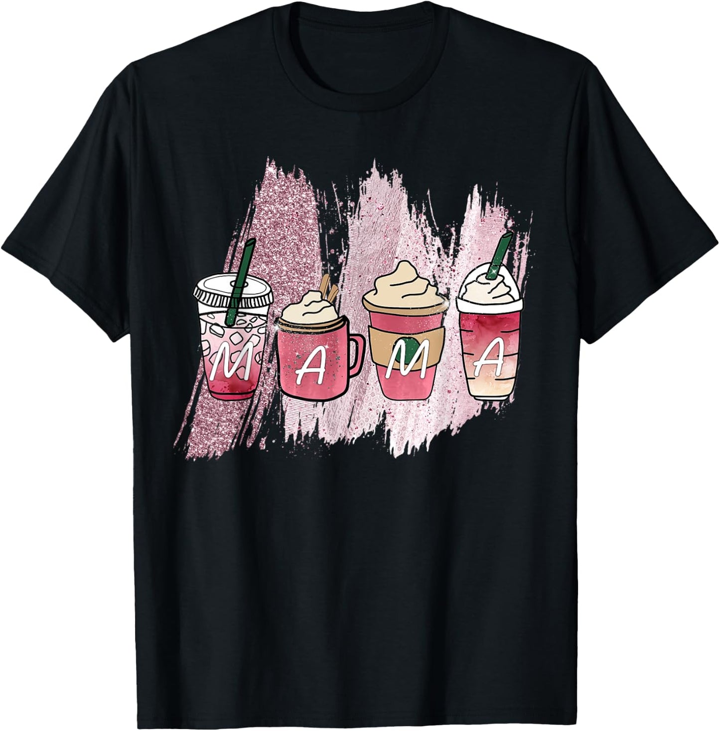 Cute Coffee Mama Love Mama Gift T-Shirt - T-Shirt | Black