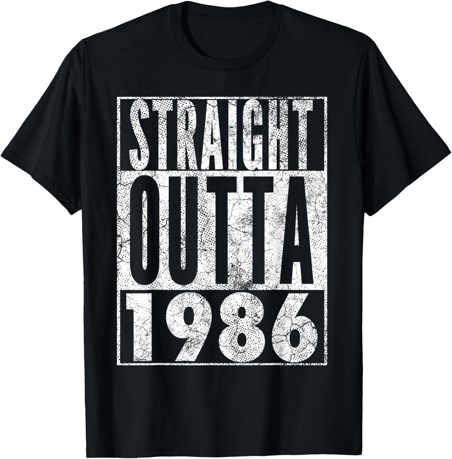 Straight Outta 1986 36th Birthday Shirt 36 Years Old Vintage T-Shirt - T-Shirt | Black