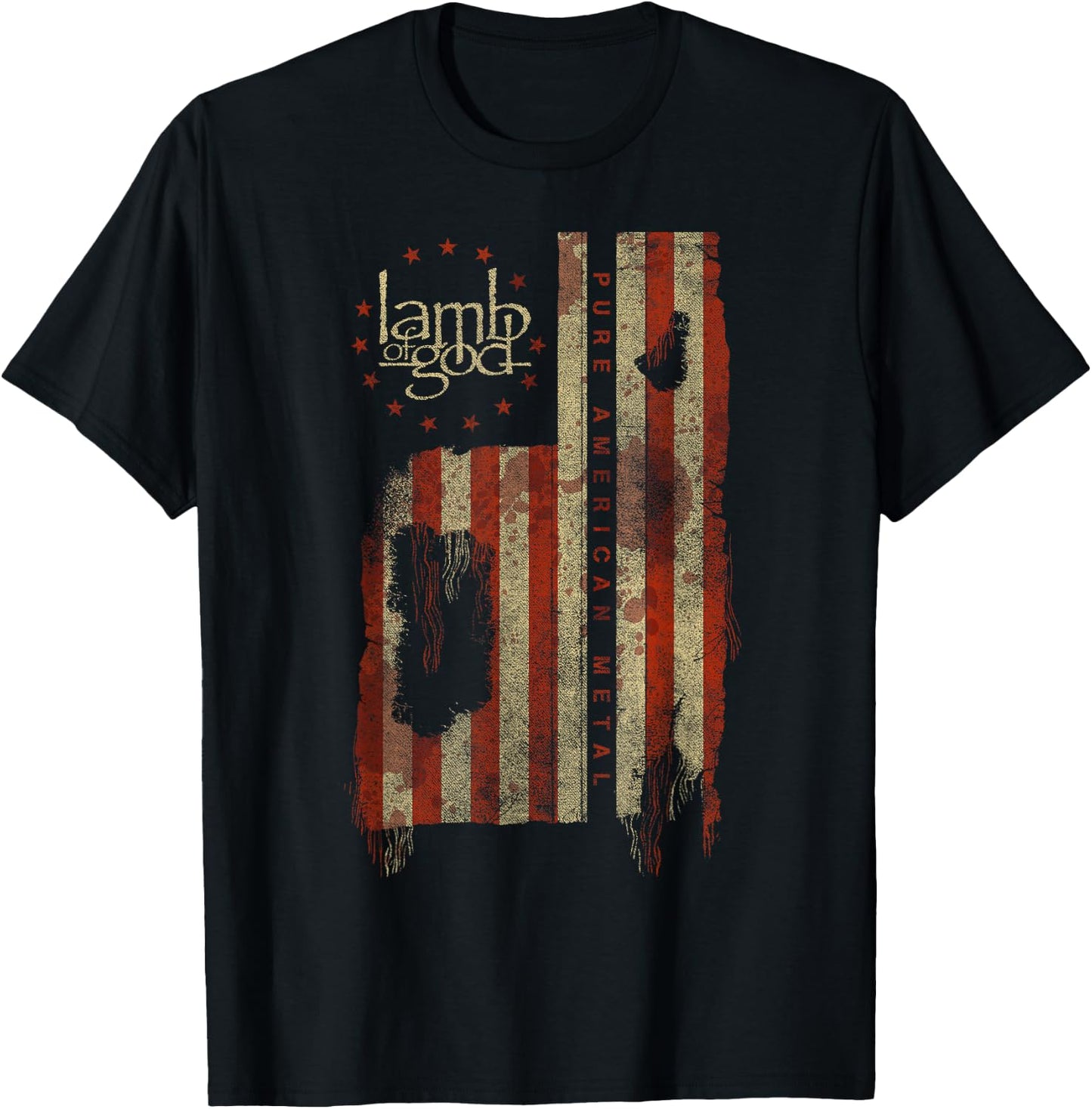 Lamb of God – Pure American Metal Flag Small T-Shirt - T-Shirt | Black