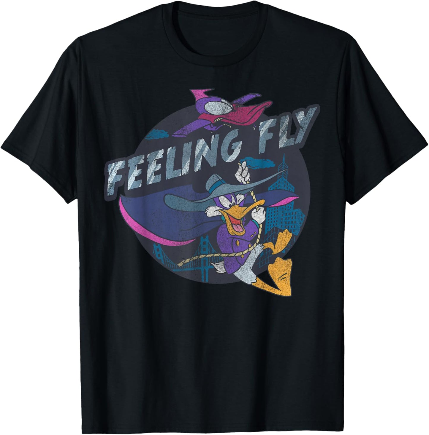 Disney Darkwing Duck Feeling Fly Portrait T-Shirt - T-Shirt | Black