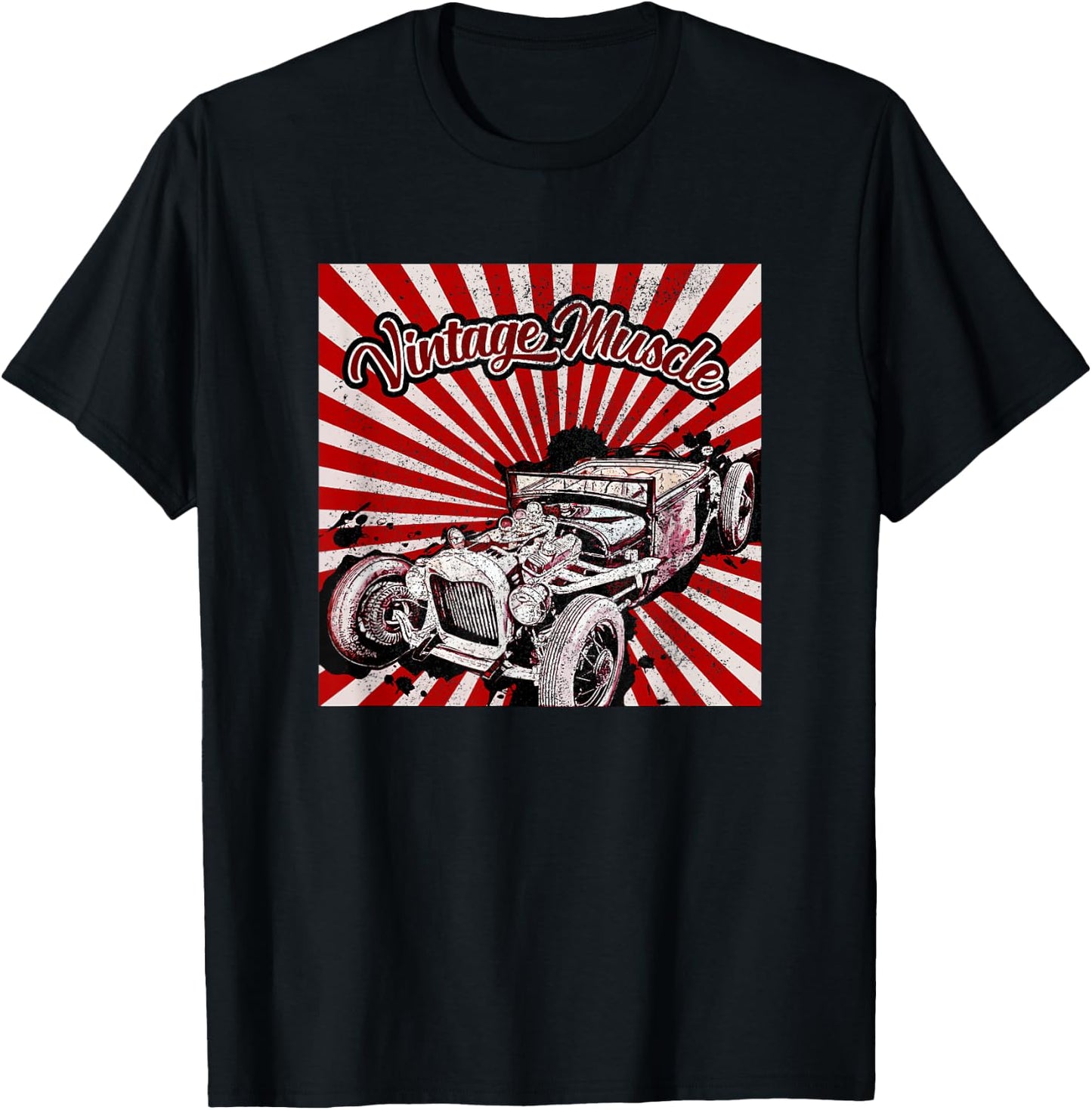 Vintage Muscle Car Roadster T-Shirt - T-Shirt | Black
