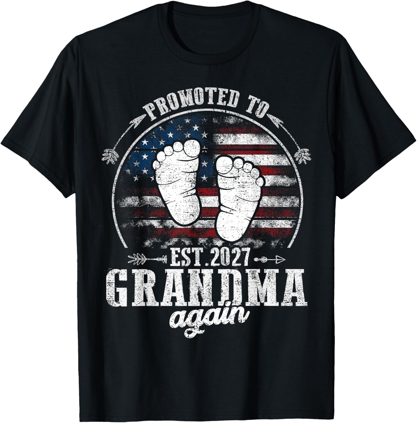 Promoted to Grandma Again 2027 T-Shirt - T-Shirt | Black