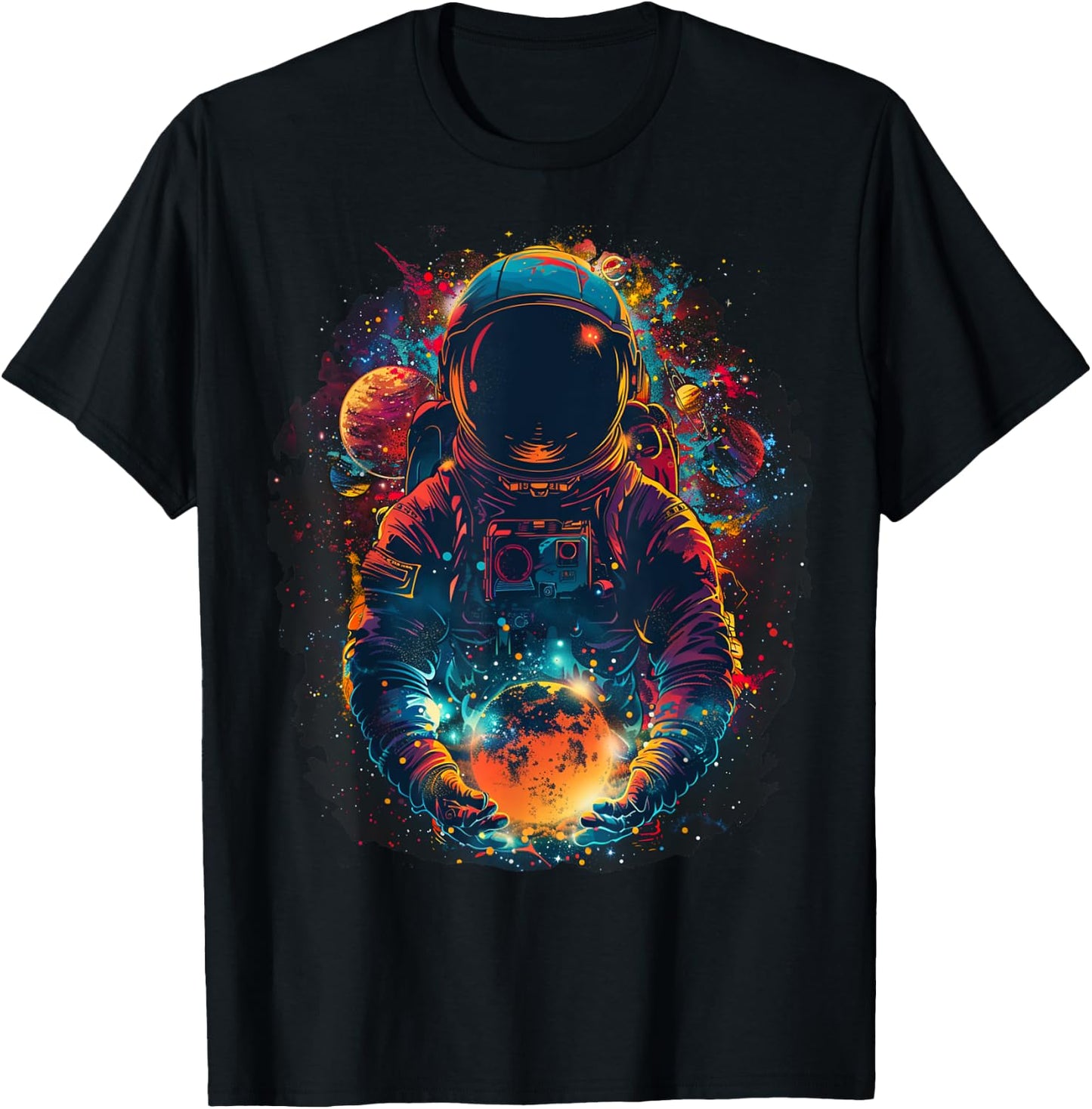 Astronaut STEM Space Graphic Design T-Shirt - T-Shirt | Black