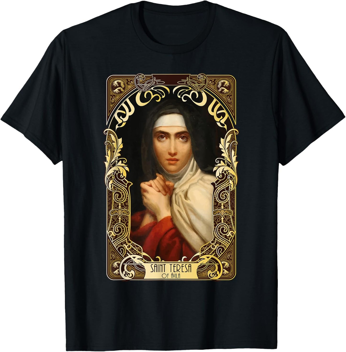 Saint Teresa of Avila Women Doctors of the Church Catholic T-Shirt - T-Shirt | Black