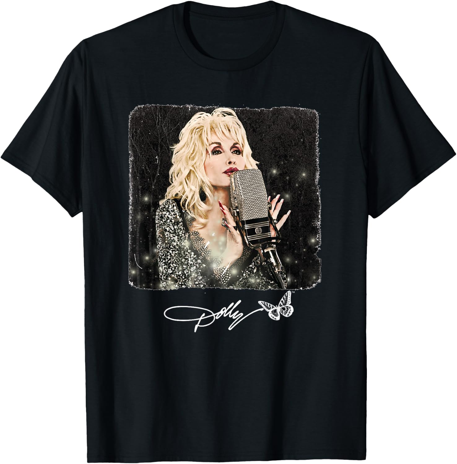 Dolly Parton Black - Small - Classic Fit - Short Sleeve - Cotton 60% Polyester 40% - Novelty - Women's Casual Shirt T-Shirt - T-Shirt | Black