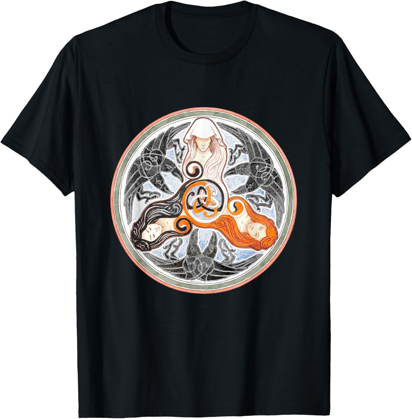 The Morrigan Triple Goddess Tarot Card Gothic Pagan Witch T-Shirt - T-Shirt | Black