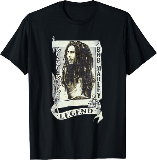 Bob Marley Legend Scroll T-Shirt - T-Shirt | Black