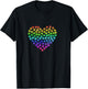 Rainbow Pawprint Heart - Pet Lover Gift T-Shirt - T-Shirt | Black