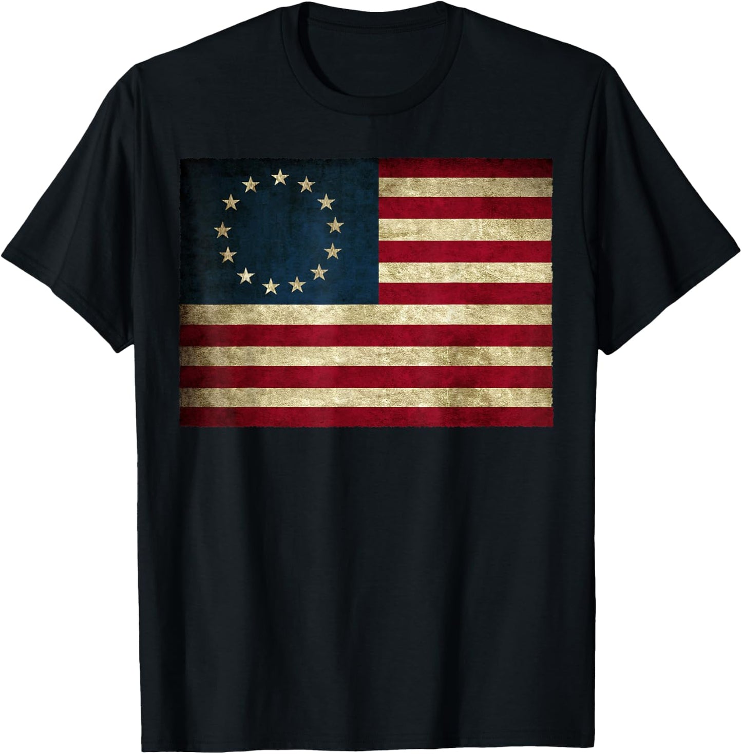 Betsy Ross flag Shirt 4th of July American Flag 1776 Vintage Women Kids Men T-Shirt - T-Shirt | Black