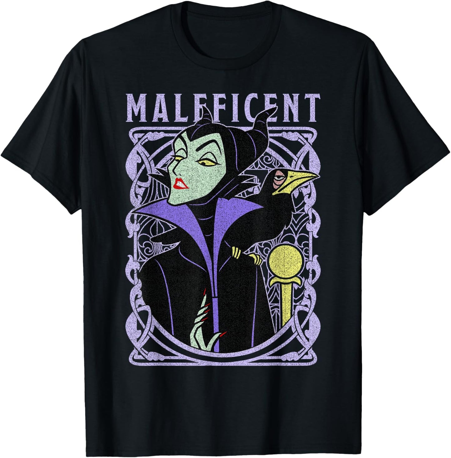 Disney Sleeping Beauty Maleficent Old School Poster T-Shirt - T-Shirt | Black