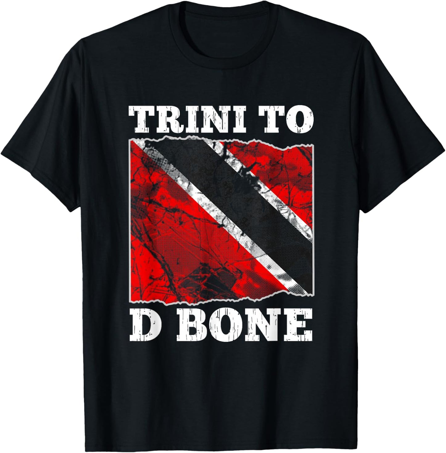 Trinidad and Tobago Flag Trini To D Bone Graphic T-Shirt - T-Shirt | Black