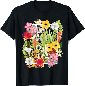 Flowers of Ethiopia Word Art - Ethiopian Pride T-Shirt - T-Shirt | Black
