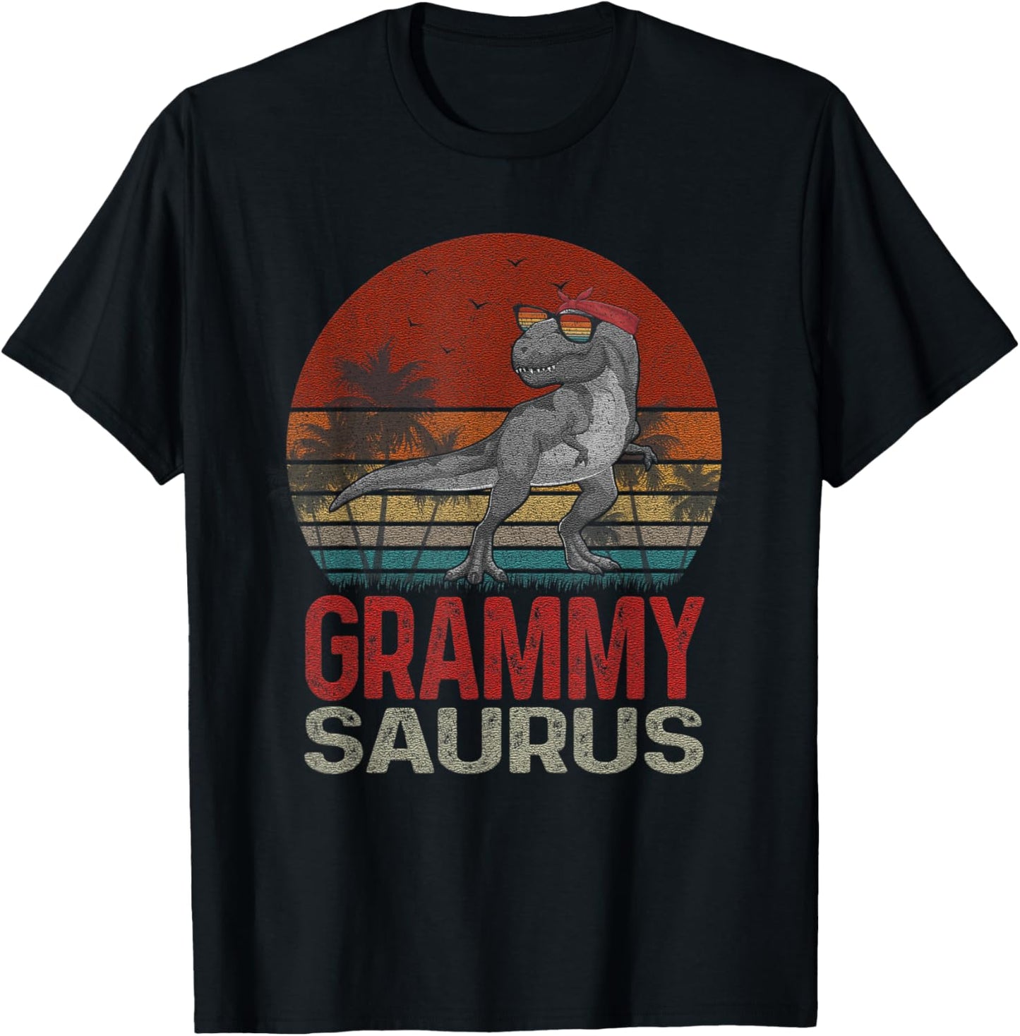 Grammysaurus T Rex Dinosaur Grammy Saurus Family Matching T-Shirt - T-Shirt | Black