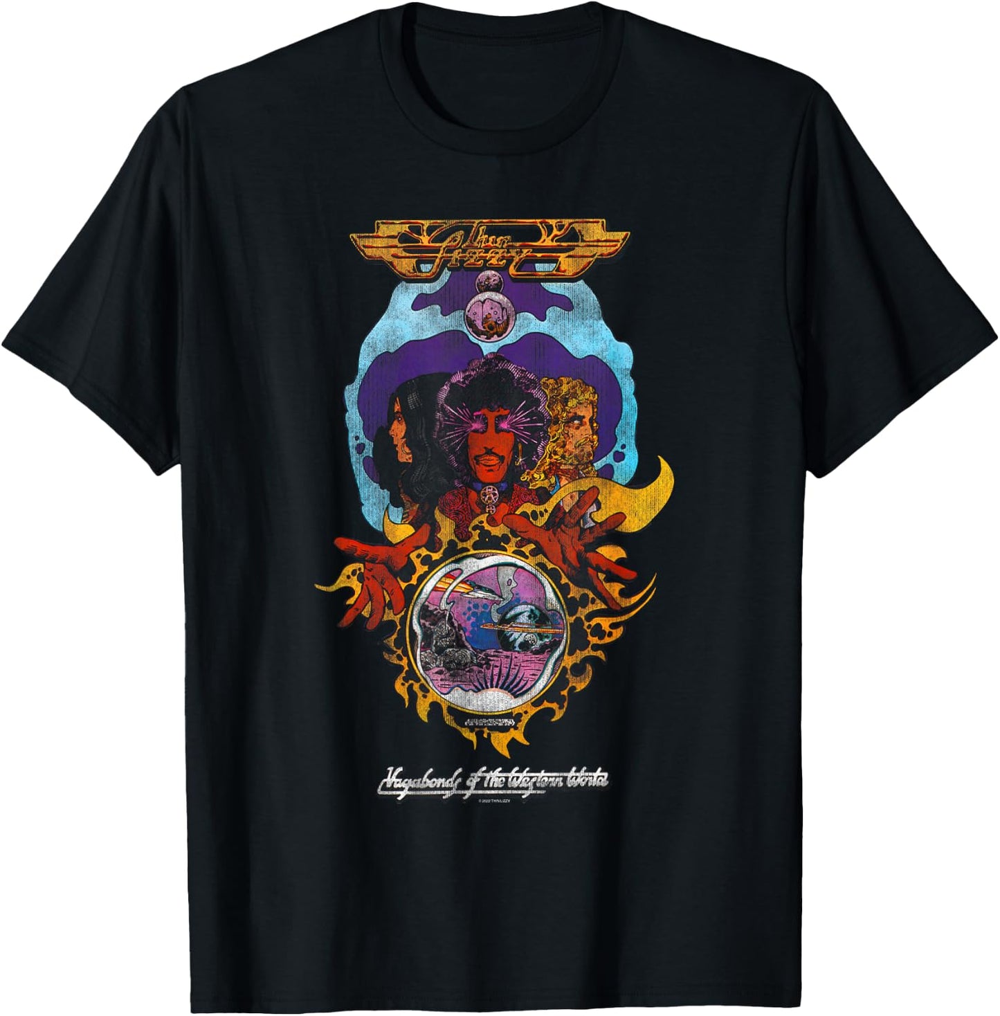Thin Lizzy Official Thin Lizzy-Vagabonds ,Black T-Shirt - T-Shirt | Black