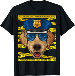 Labrador Retriever Police Officer Policeman Funny Police Dog T-Shirt - T-Shirt | Black