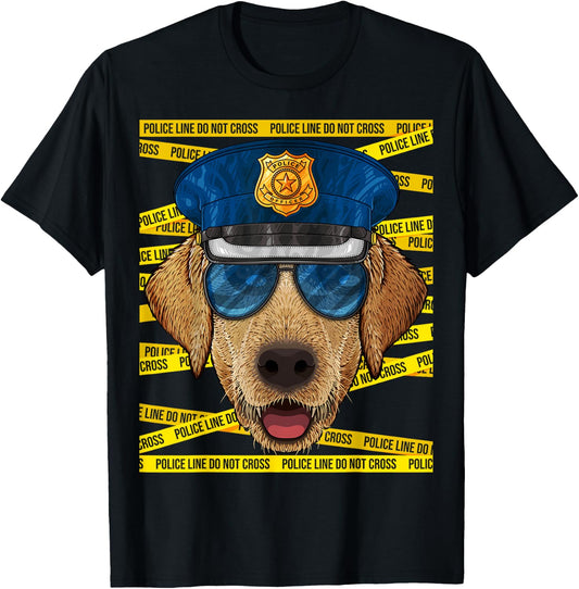 Labrador Retriever Police Officer Policeman Funny Police Dog T-Shirt - T-Shirt | Black